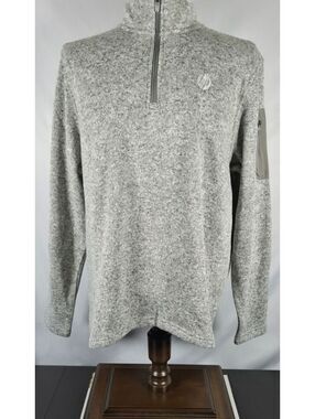 NWT Charles River HP Logo Heathered Fleece Quarter Zip XL